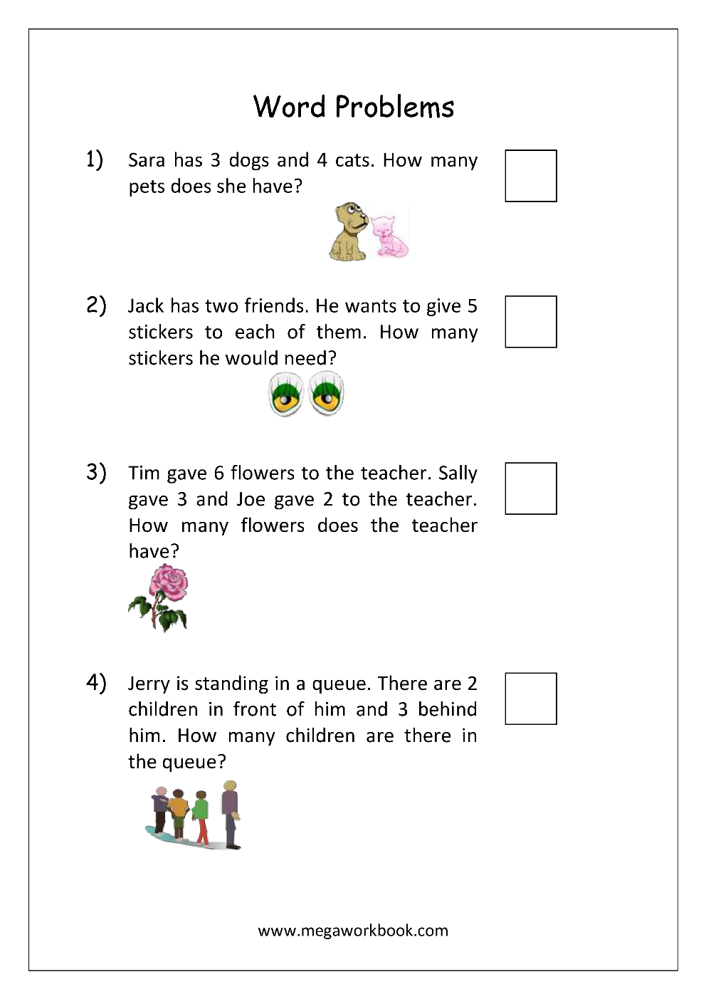 20 Addition Problem Worksheets Kindergarten