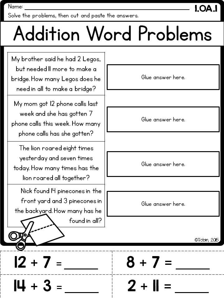 20 Addition Problem Worksheets Kindergarten