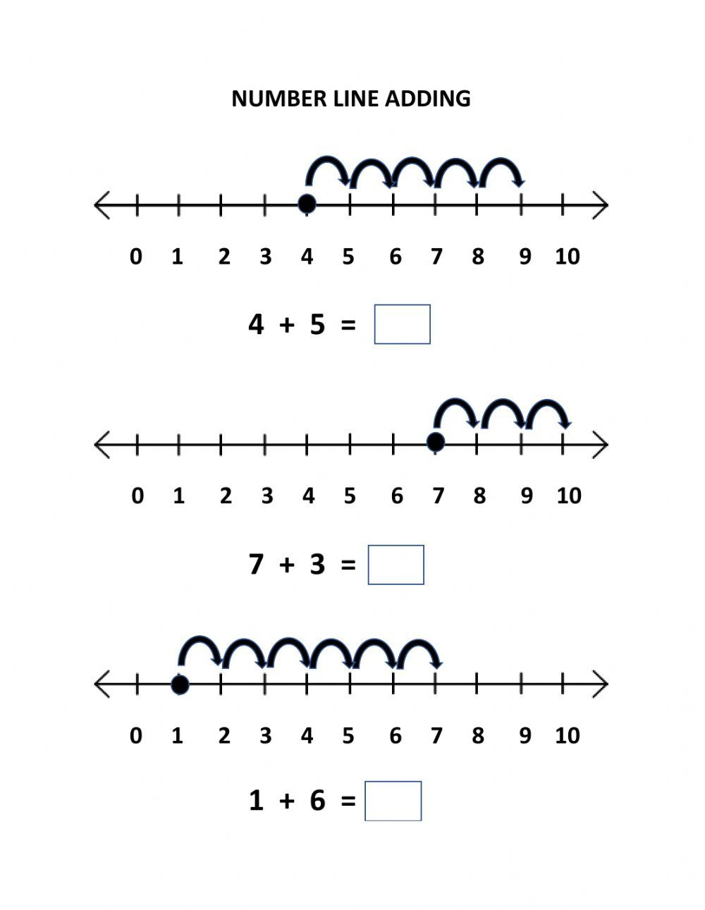 20 Addition Worksheets With Number Line