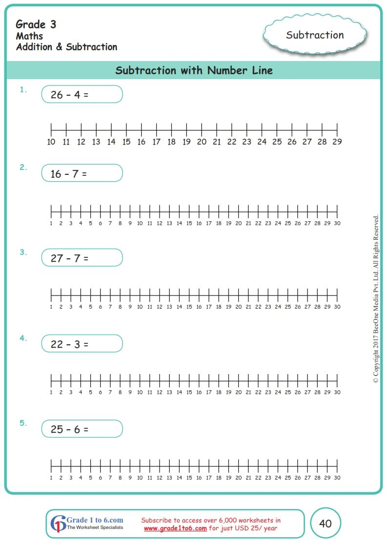 20 Addition Worksheets With Number Line