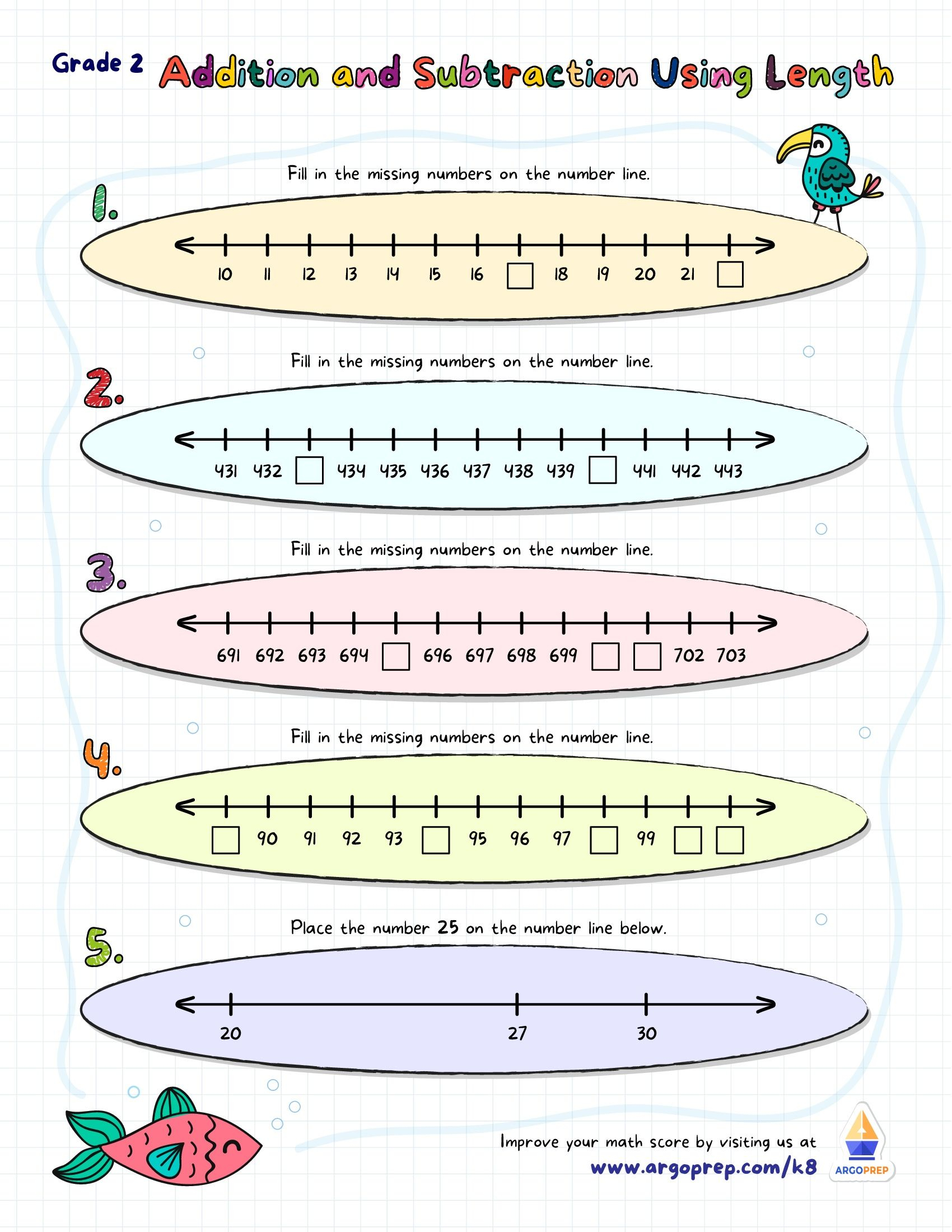 20 Addition Worksheets With Number Line