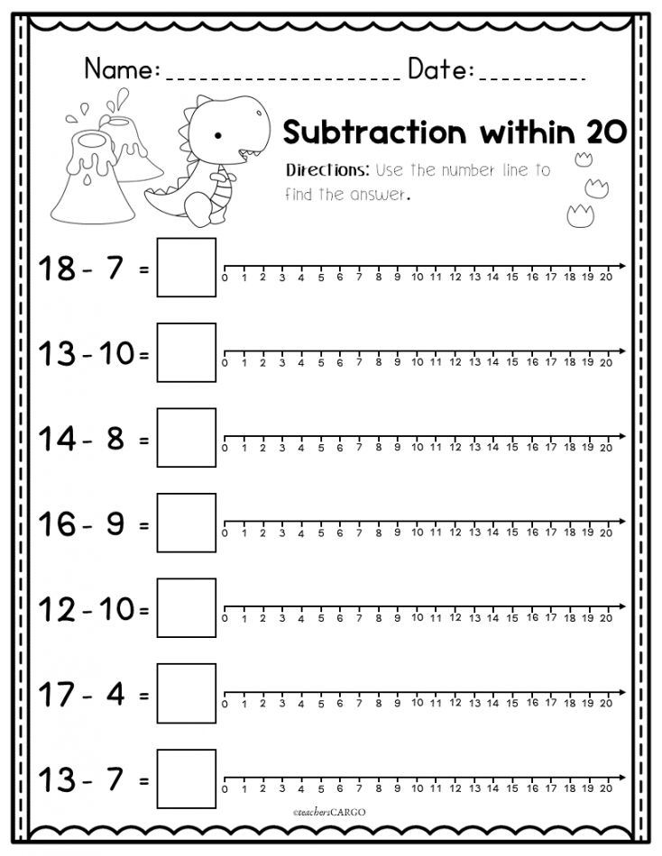 20 Addition Worksheets With Number Line