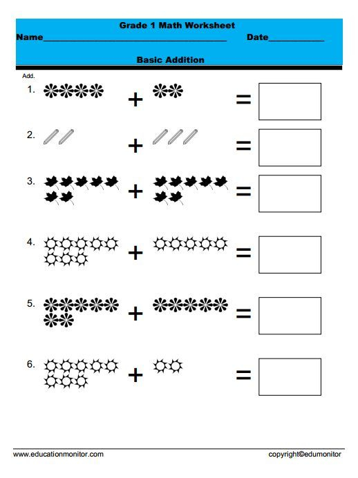 20 Addition Worksheets With Pictures 1-10