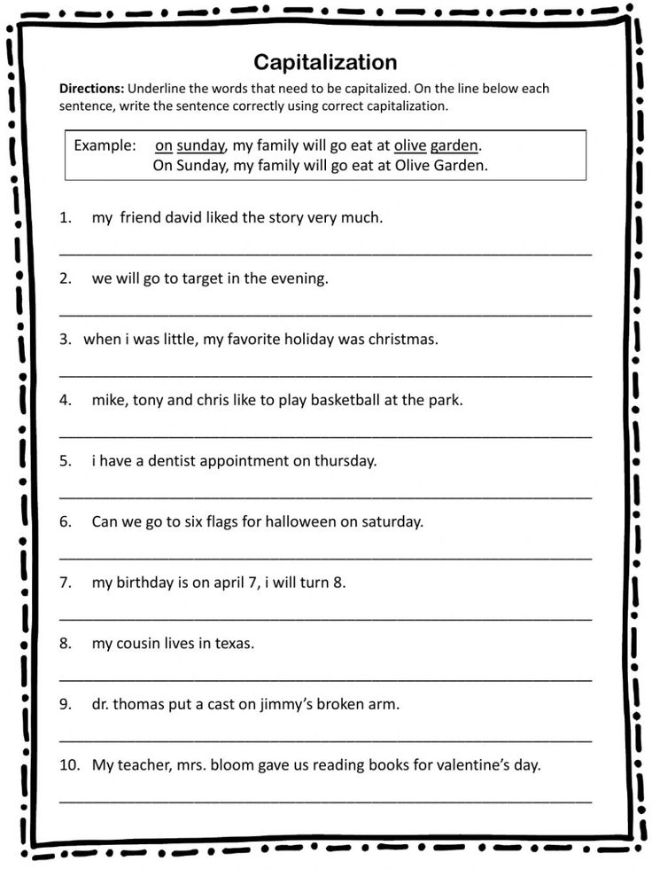 20 Capitalization Worksheets Grade 6