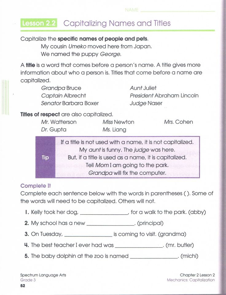 20 Capitalization Worksheets Grade 6