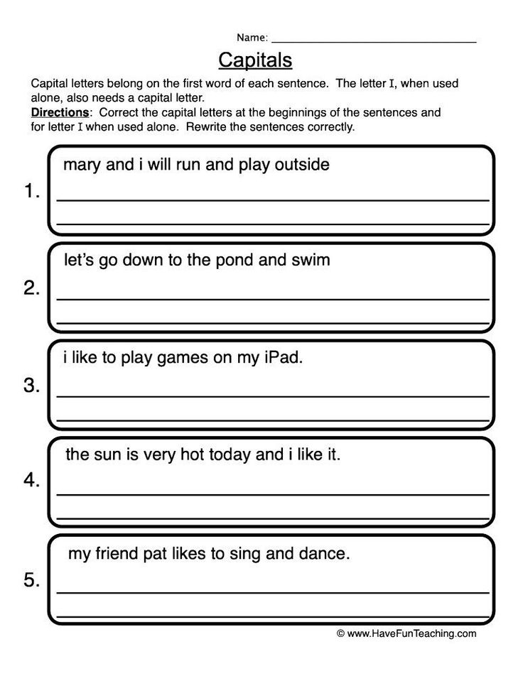 20 Capitalization Worksheets Grade 6