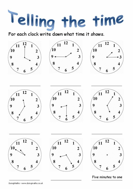 20 Clock Printable For Kids Math Worksheets