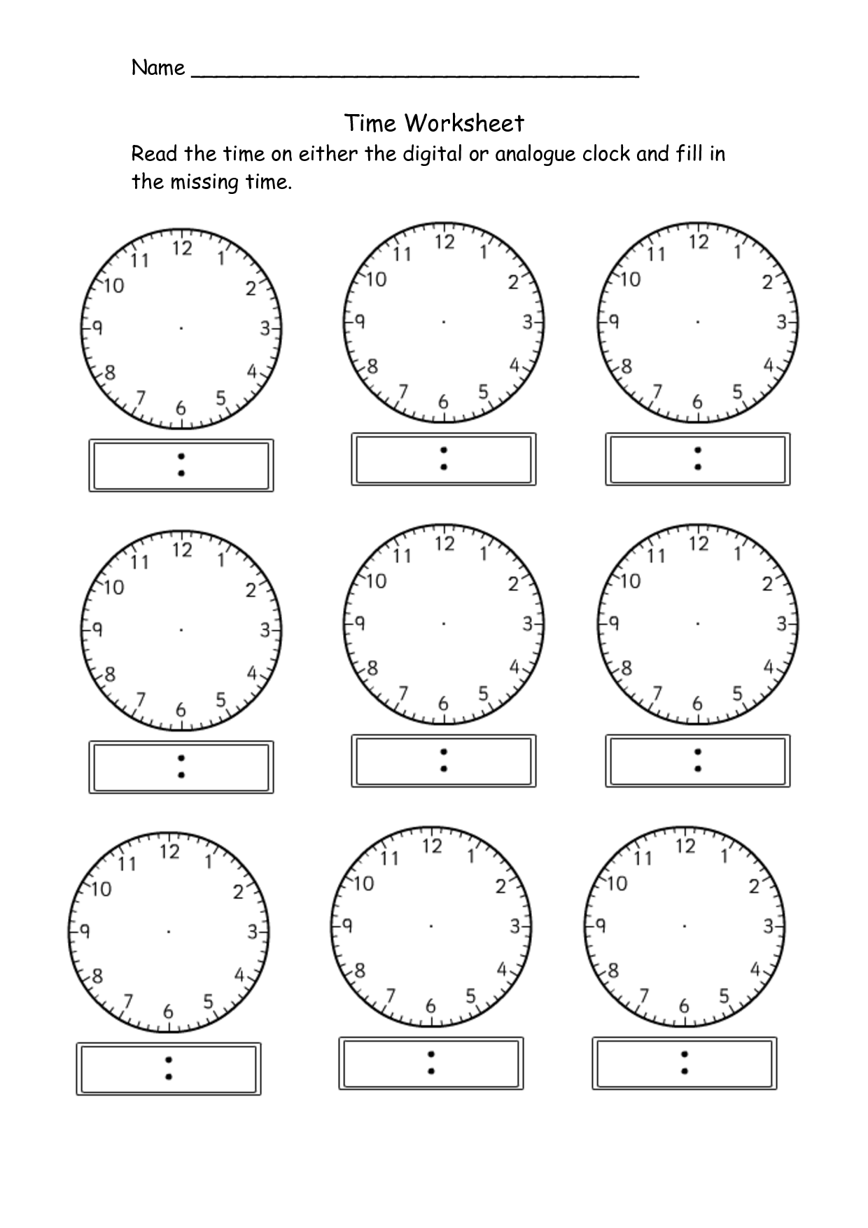 20 Clock Printable For Kids Math Worksheets