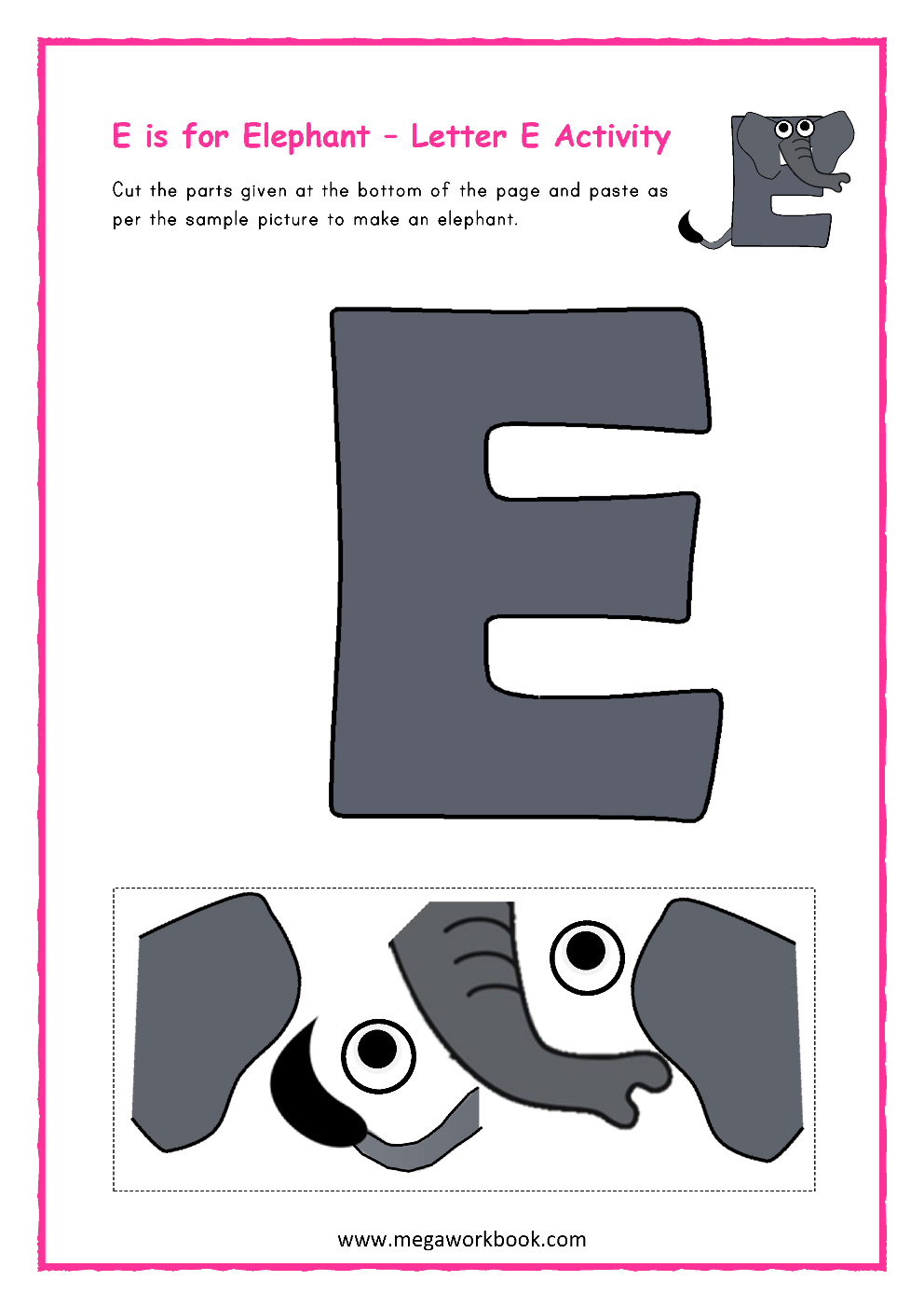 20 Cut And Paste Letter E Worksheets