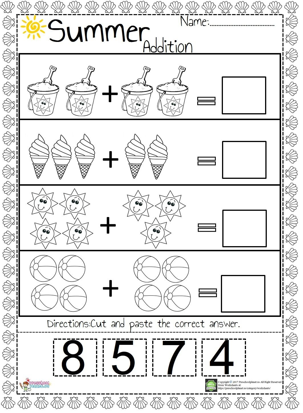 20 Cut And Paste Worksheets Summer