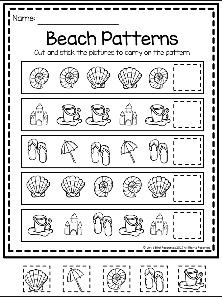 20 Cut And Paste Worksheets Summer