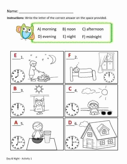 20 Day And Night Worksheets Kindergarten Free