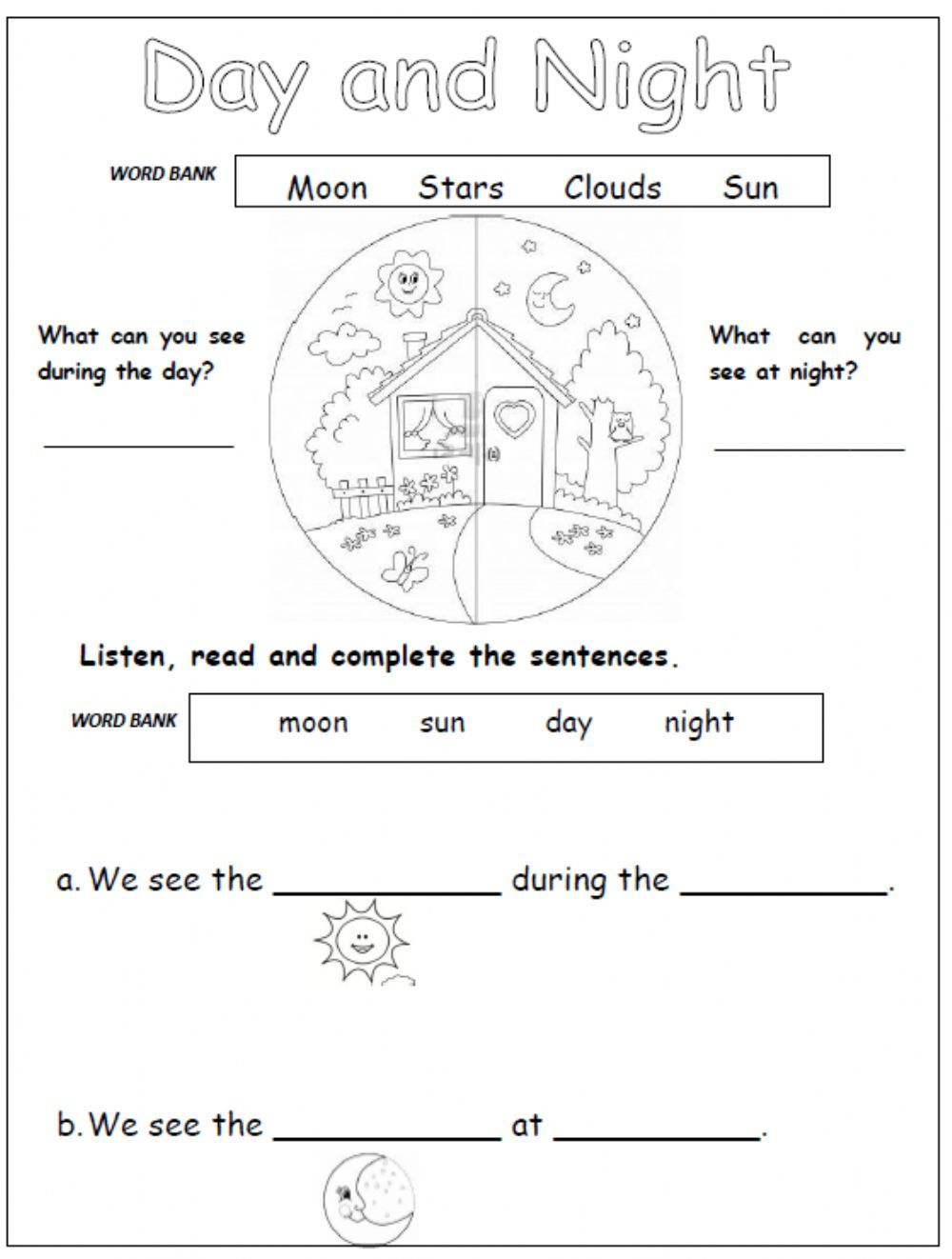 20 Day And Night Worksheets Kindergarten Free