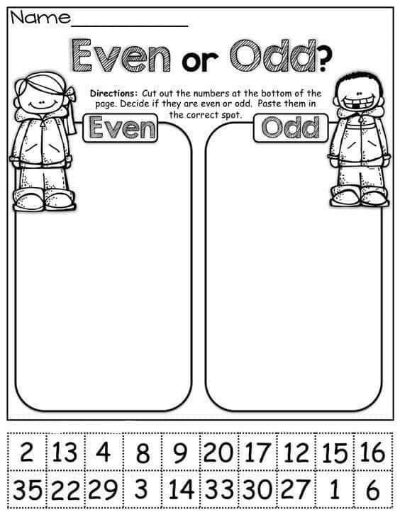 20 Even And Odd Numbers Worksheets Kindergarten