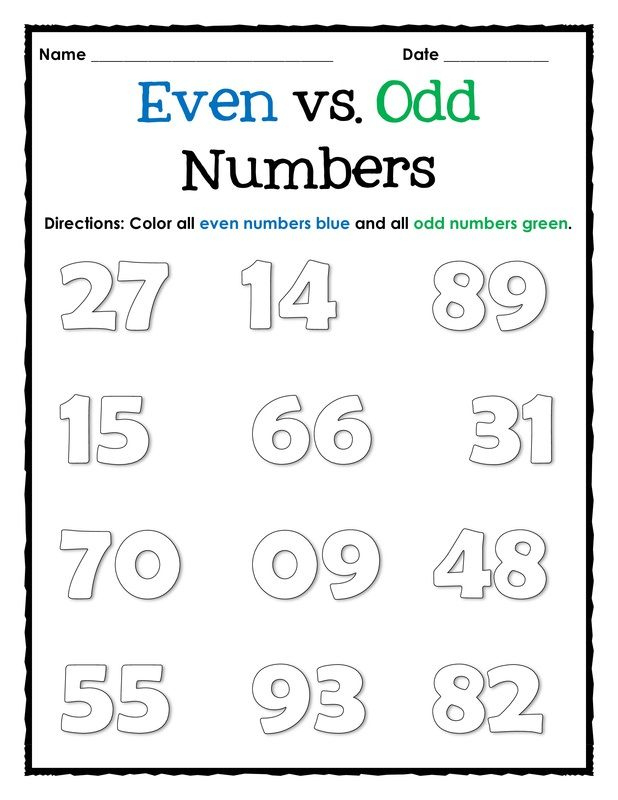 20 Even And Odd Numbers Worksheets Kindergarten