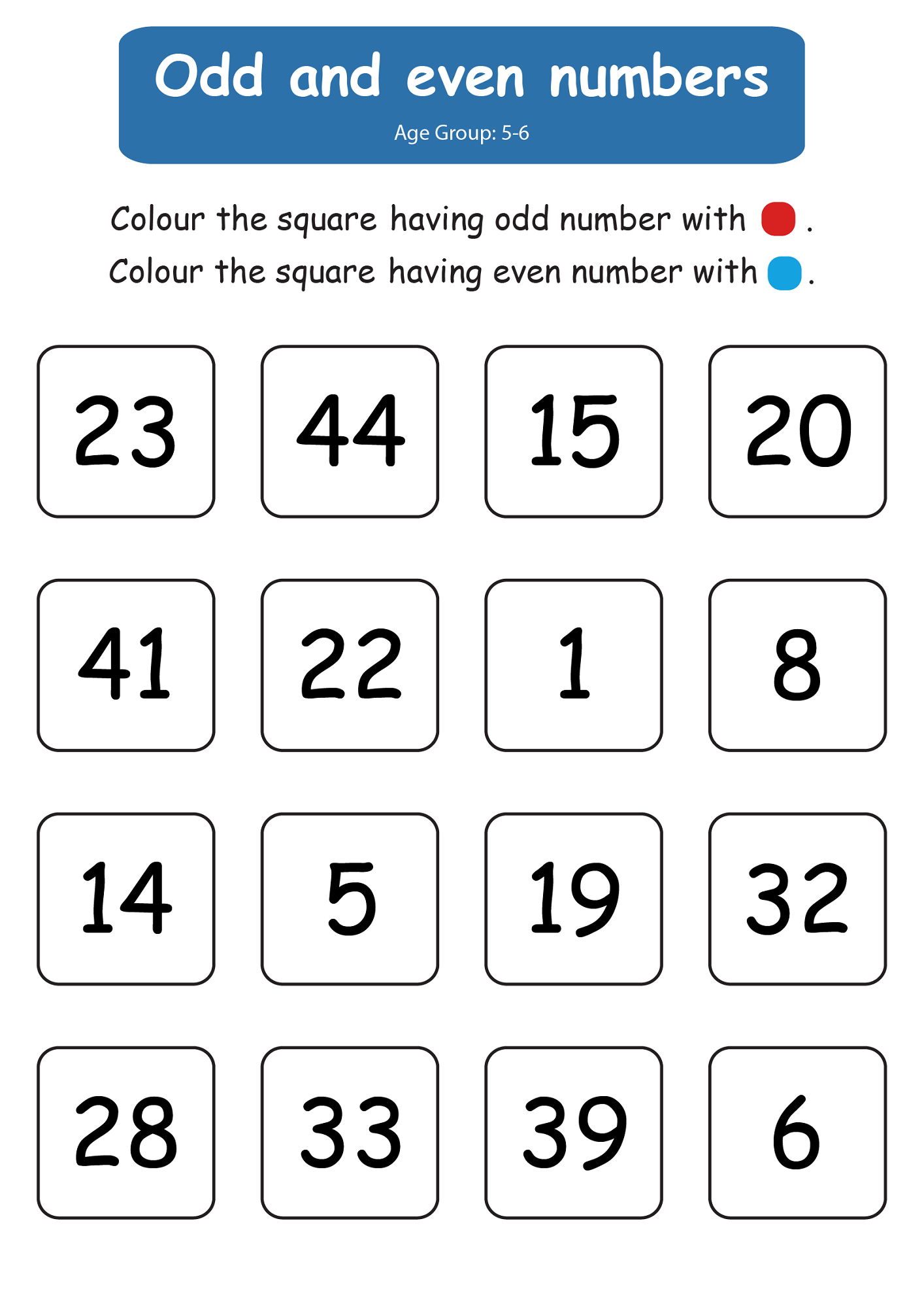 20 Even And Odd Numbers Worksheets Kindergarten