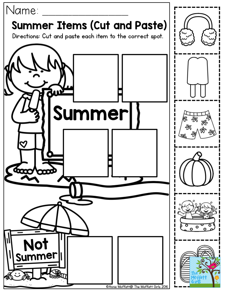 20 Fun Worksheets For Kindergarten Cut And Paste