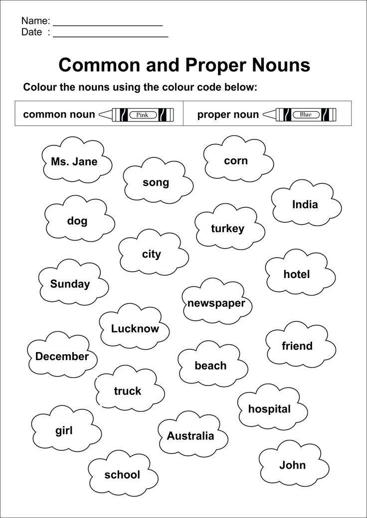 20 Grade 1 English Worksheets Noun