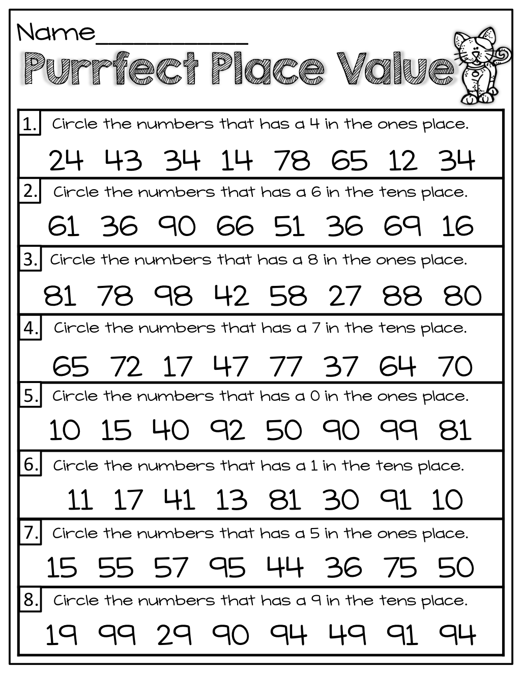 20 Grade 1 Math Worksheets Place Value