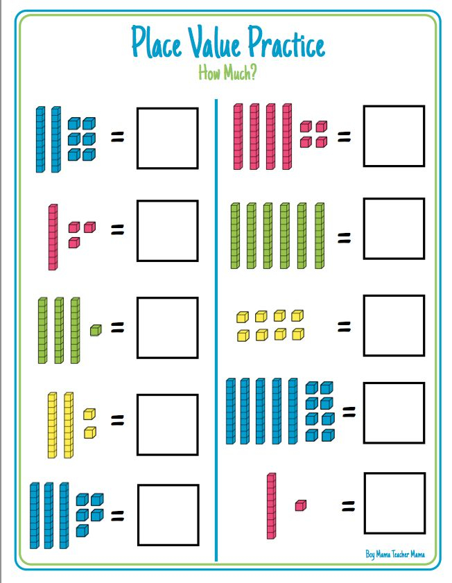 20 Grade 1 Math Worksheets Place Value