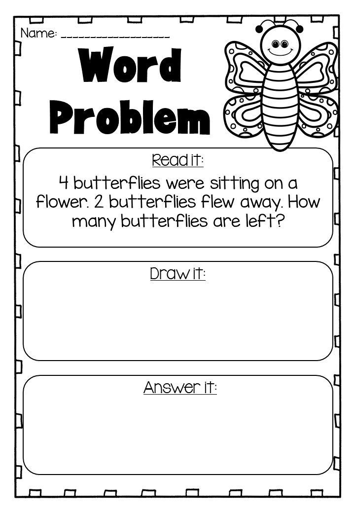 20 Kindergarten Math Worksheets Addition Word Problems