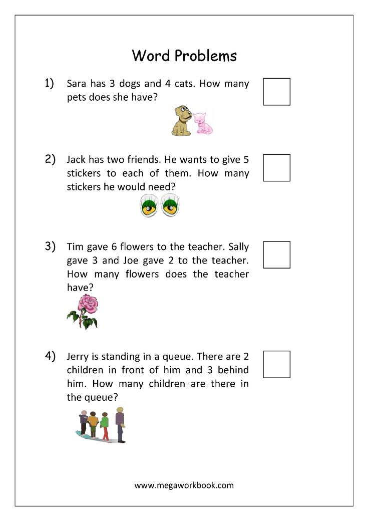 20 Kindergarten Math Worksheets Addition Word Problems