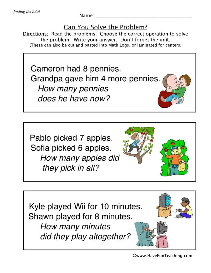 20 Kindergarten Math Worksheets Addition Word Problems