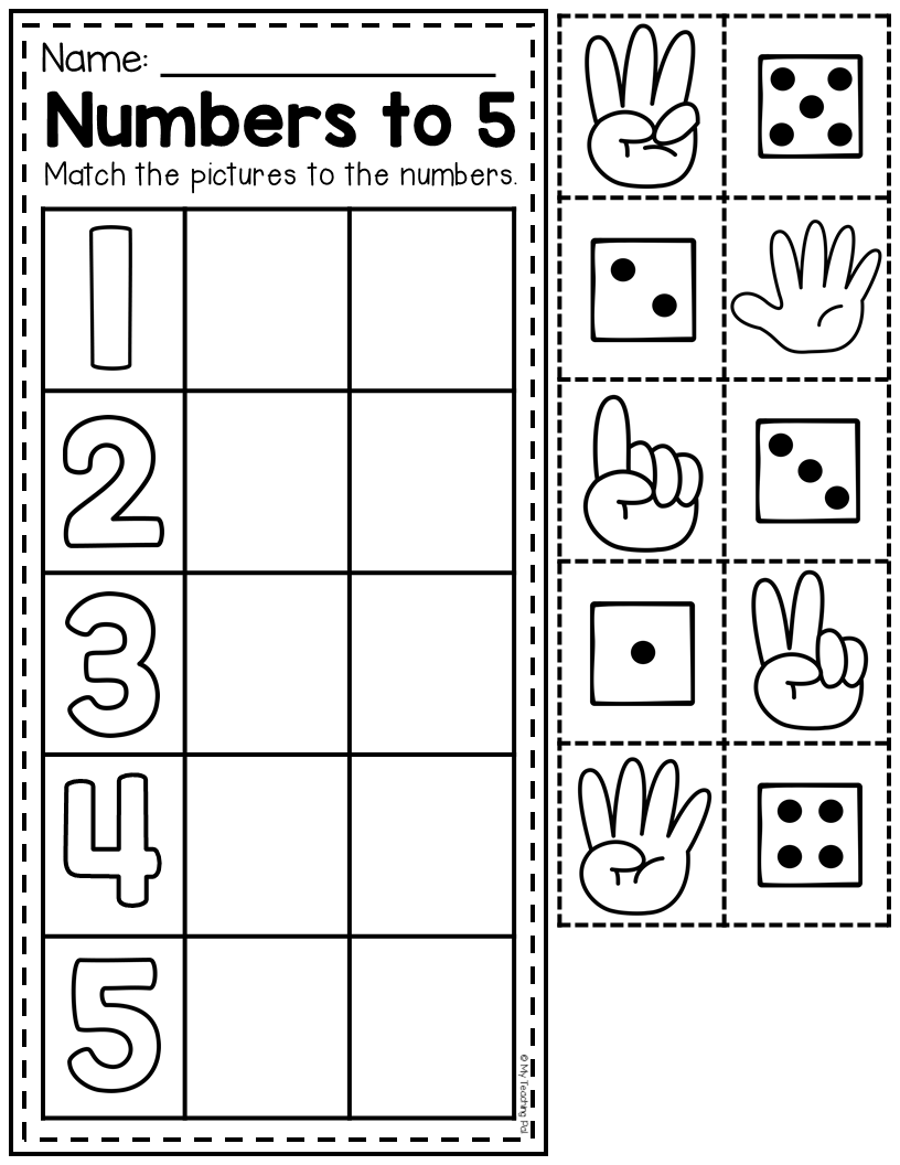 20 Matching Numbers Worksheets For Kindergarten