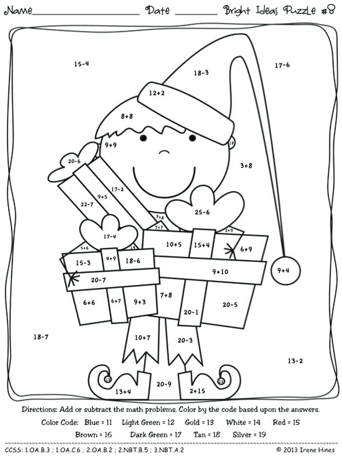 20 Math Worksheets For Grade 1 Christmas