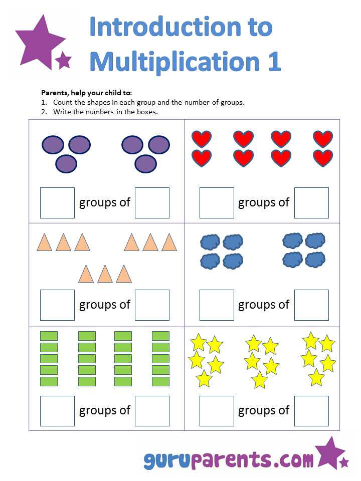 20 Multiplication Grade 1 Math Worksheets