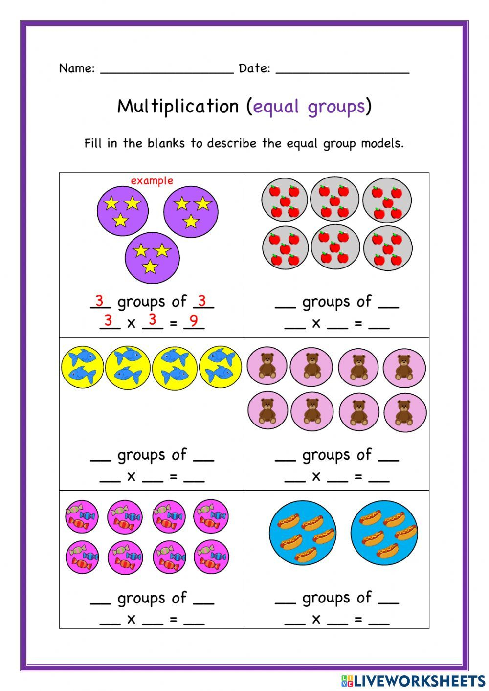 20 Multiplication Grade 1 Math Worksheets