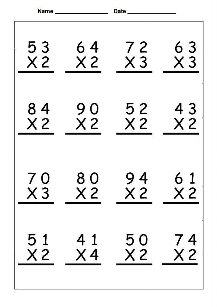 20 Multiplication Worksheets 4Th Grade With Answers