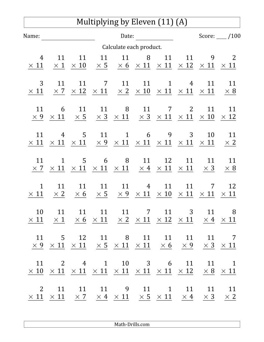 20 Multiplication Worksheets Up To 12