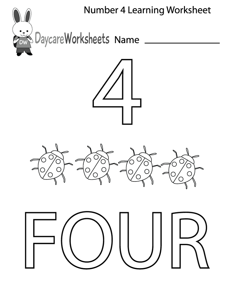 20 Number 4 Worksheets For Preschool Math