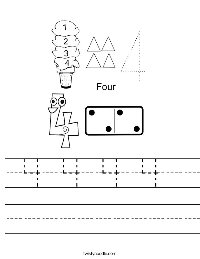 20 Number 4 Worksheets For Preschool Math