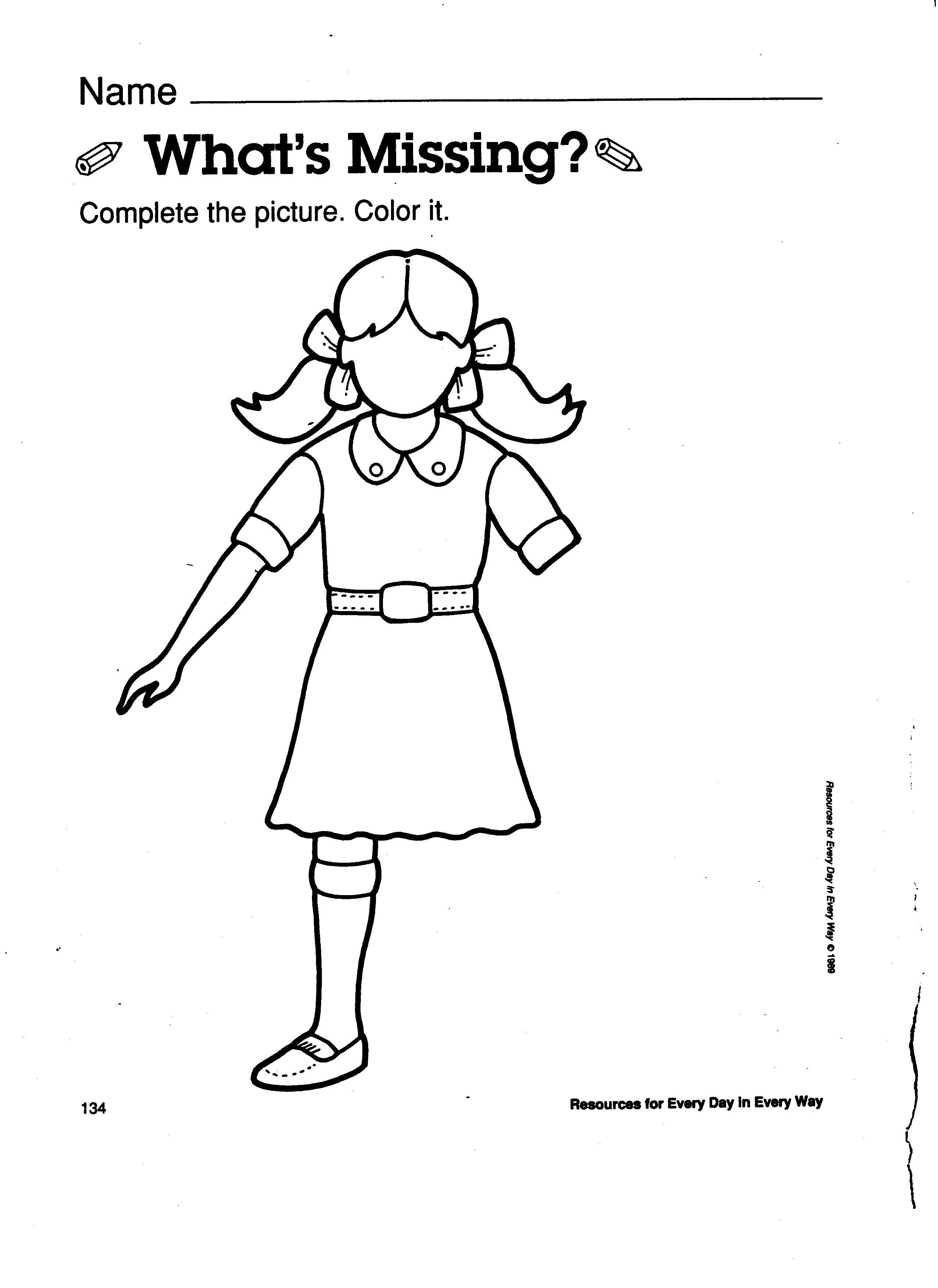 20 Parts Of Body Worksheets Kindergarten