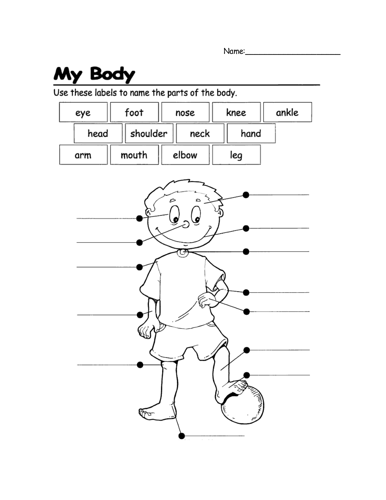 20 Parts Of Body Worksheets Kindergarten