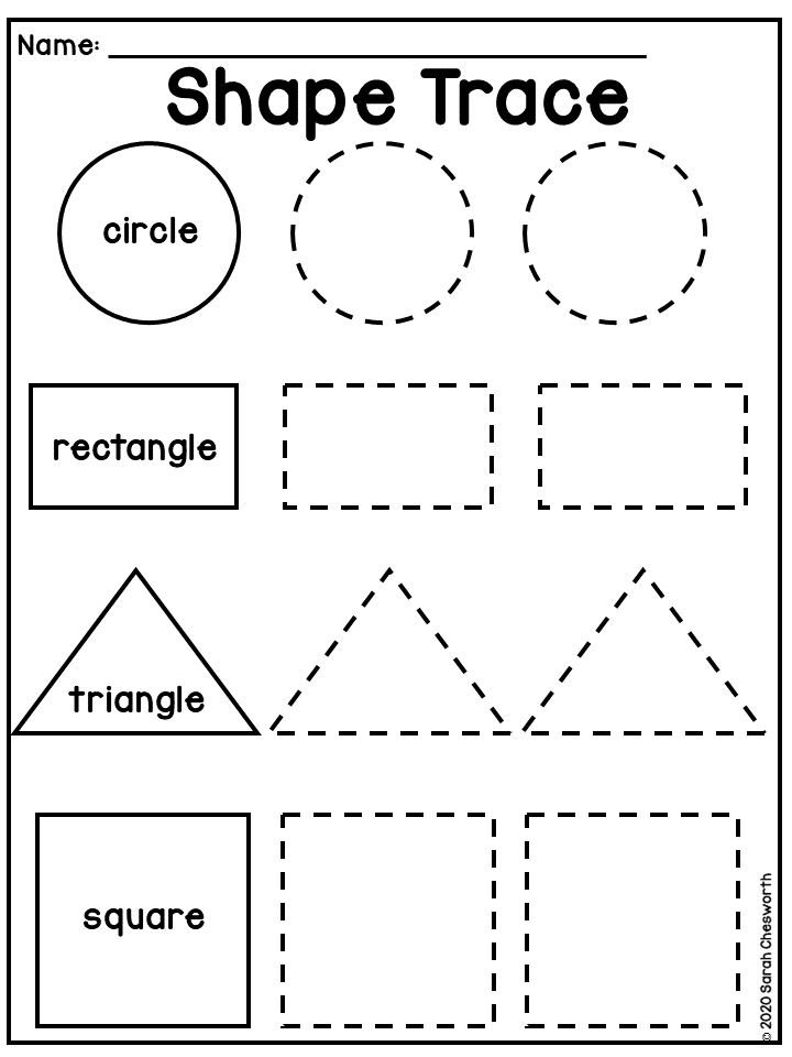 20 Preschool Math Shapes Worksheets