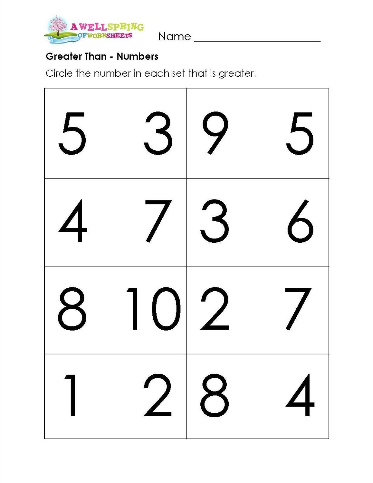 20 Preschool Math Worksheets More Less