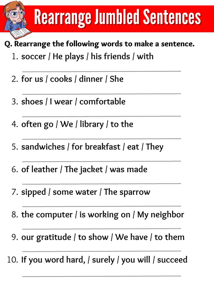 20 Rearrange Sentences Worksheets Kindergarten