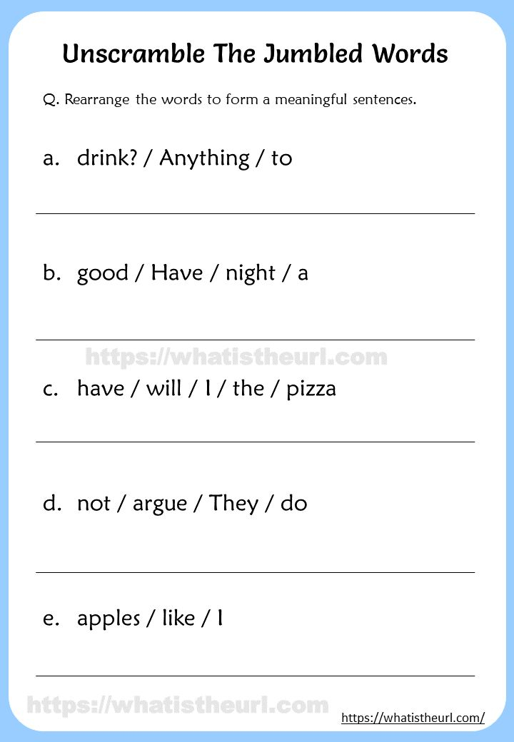 20 Rearrange Sentences Worksheets Kindergarten