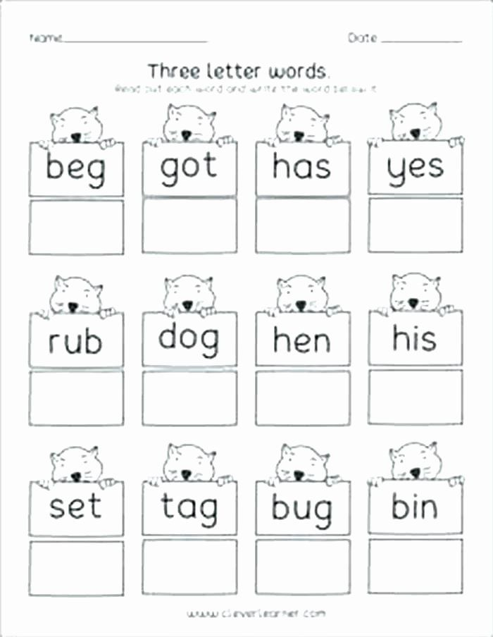 20 Three Letter Words Worksheets Reading Kindergarten