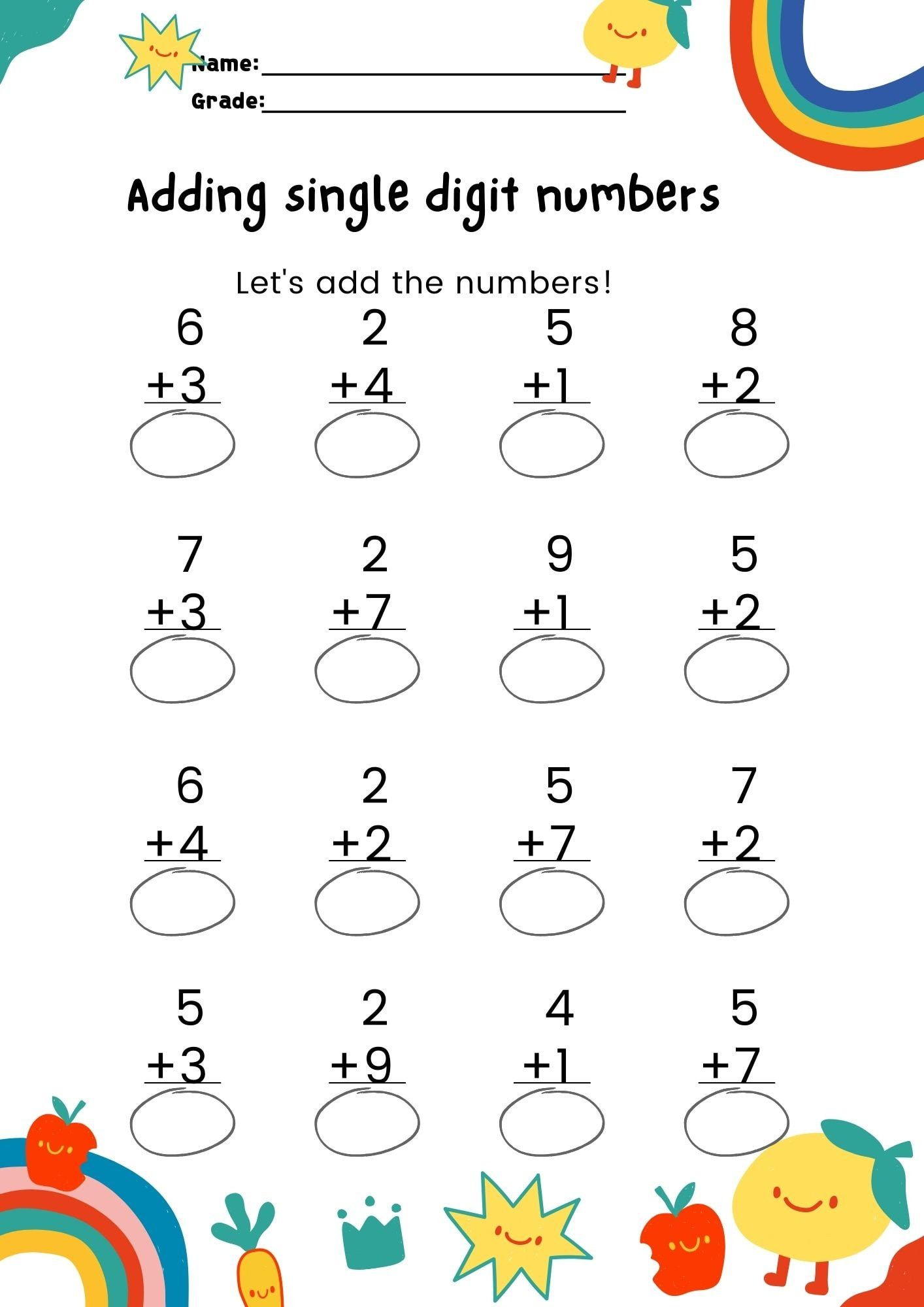 20 Worksheets For Grade 1 Maths Addition