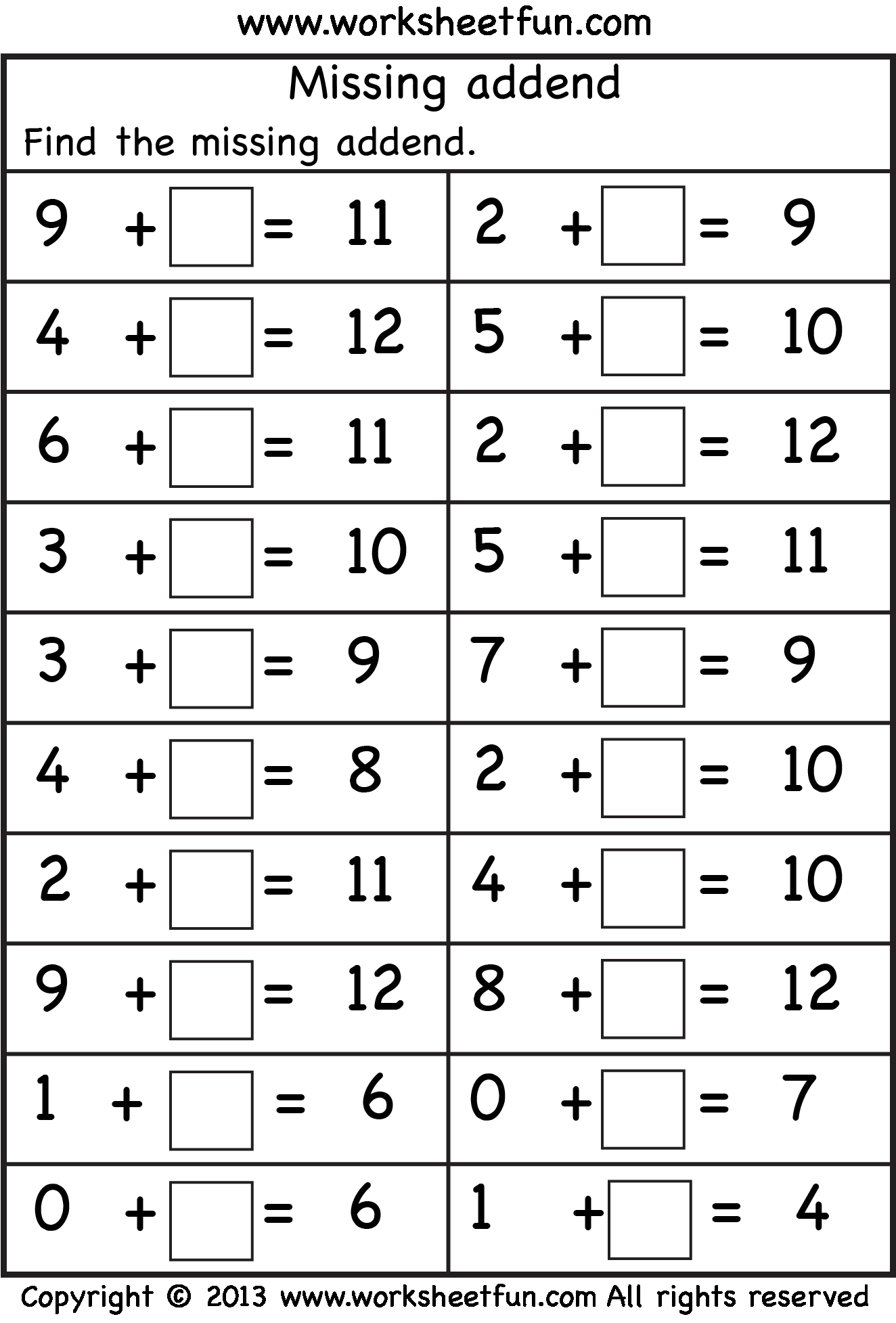 20 Worksheets For Grade 1 Maths Addition