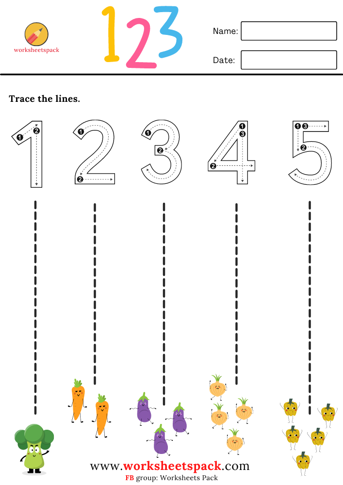 20 Worksheets For Kindergarten Line Trace