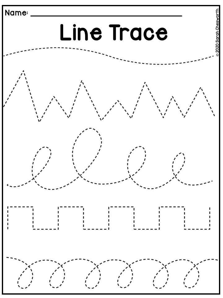 20 Worksheets For Kindergarten Line Trace