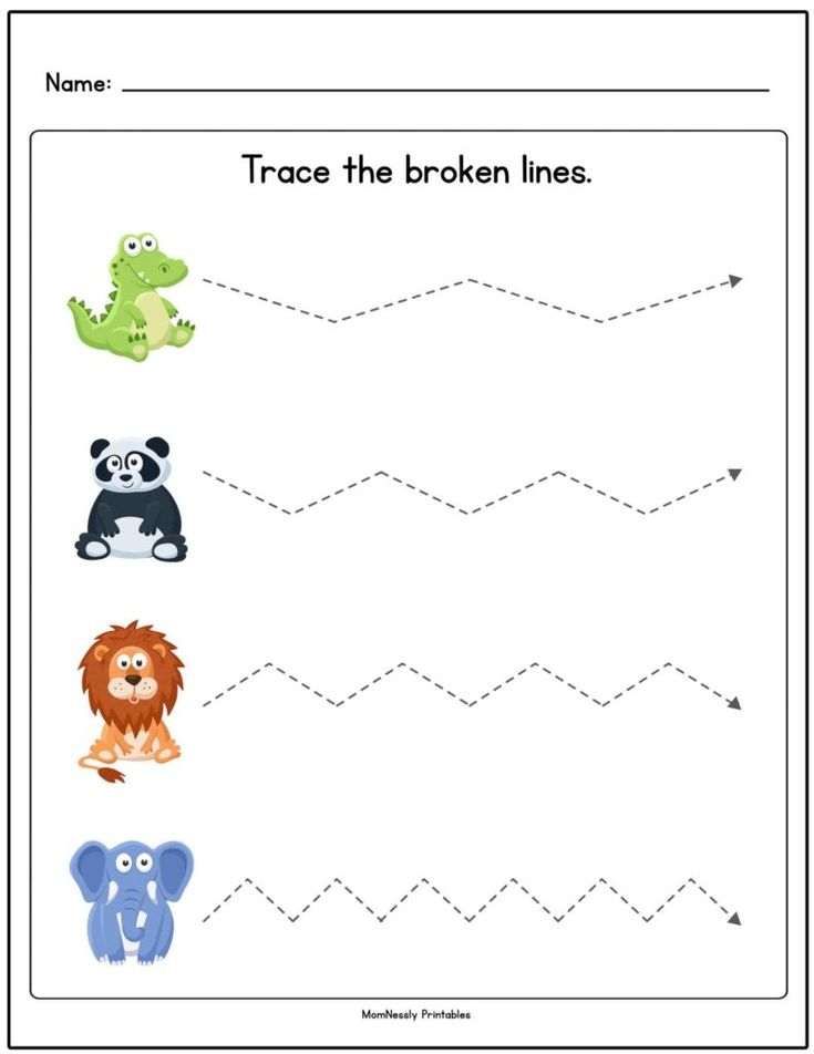 20 Worksheets For Kindergarten Line Trace