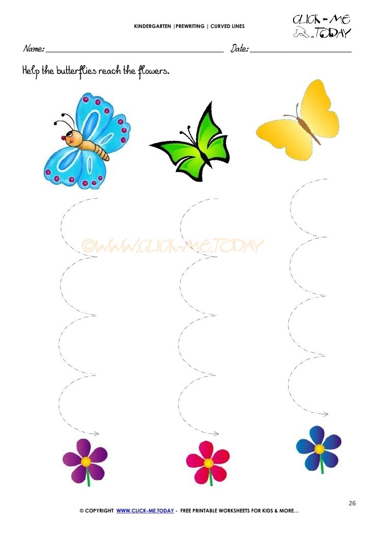 20 Worksheets For Kindergarten Line Trace