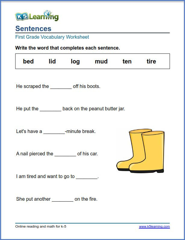 30 1St Grade Worksheets Words