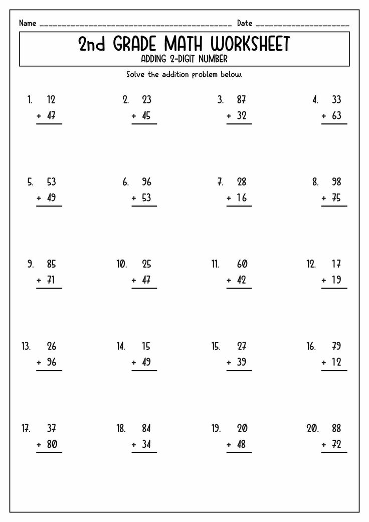 30 2Nd Grade Math Worksheets With Answers